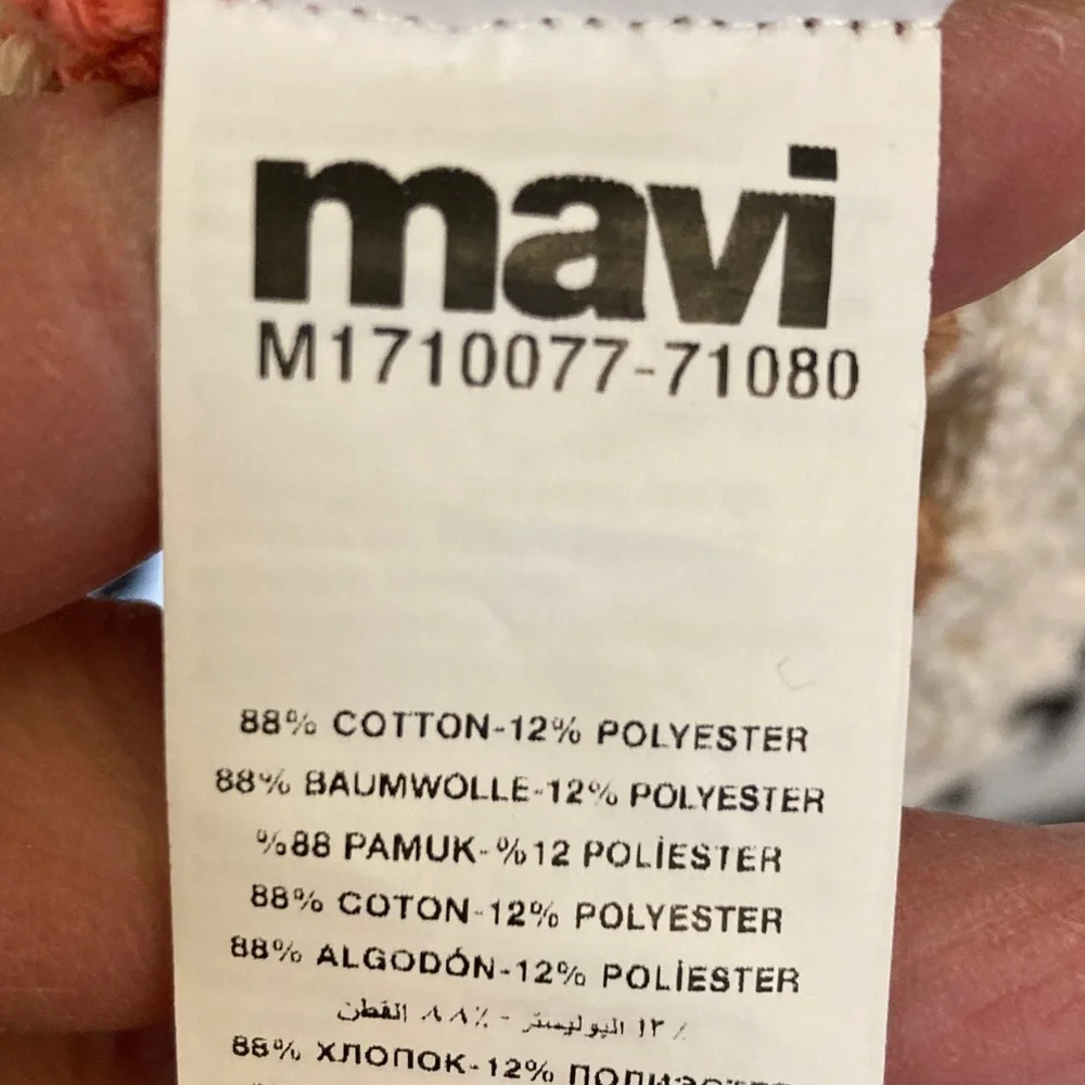 Mavi Cream Open-Weave Cardigan with Coral, Tan and Mint Stripes - Picture 6 of 10